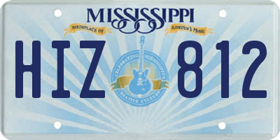MS license plate HIZ812
