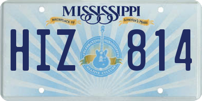 MS license plate HIZ814