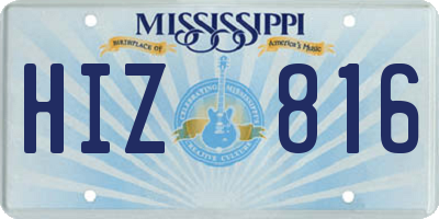 MS license plate HIZ816
