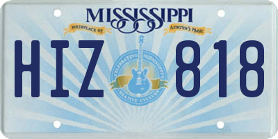 MS license plate HIZ818