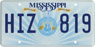 MS license plate HIZ819