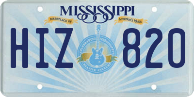 MS license plate HIZ820