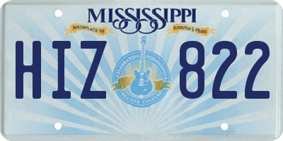 MS license plate HIZ822