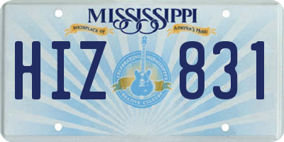 MS license plate HIZ831