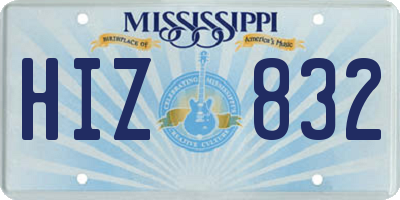 MS license plate HIZ832