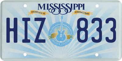 MS license plate HIZ833