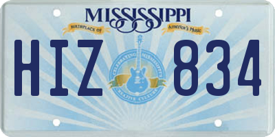 MS license plate HIZ834