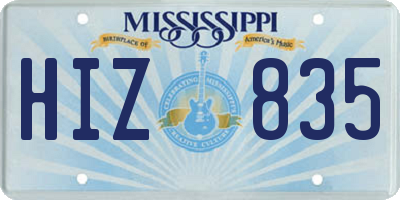 MS license plate HIZ835