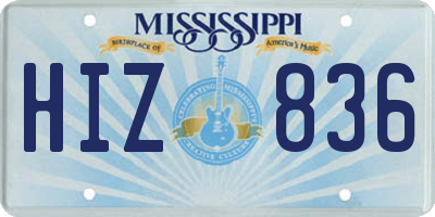 MS license plate HIZ836