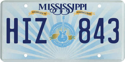 MS license plate HIZ843