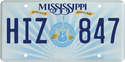 MS license plate HIZ847