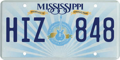 MS license plate HIZ848