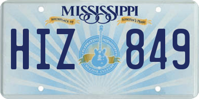 MS license plate HIZ849