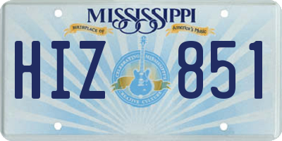 MS license plate HIZ851