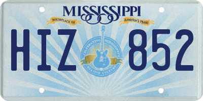 MS license plate HIZ852