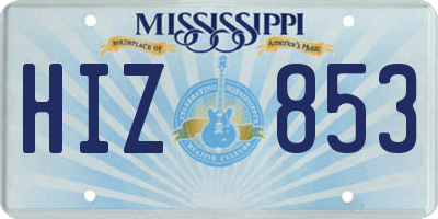 MS license plate HIZ853