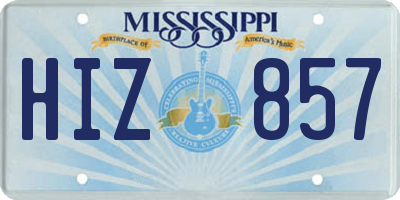 MS license plate HIZ857