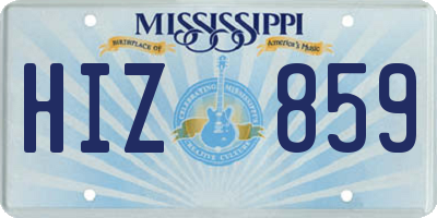 MS license plate HIZ859