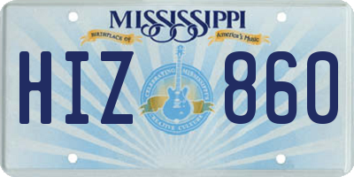 MS license plate HIZ860