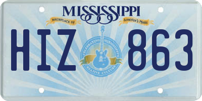 MS license plate HIZ863