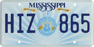 MS license plate HIZ865