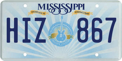 MS license plate HIZ867