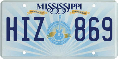 MS license plate HIZ869