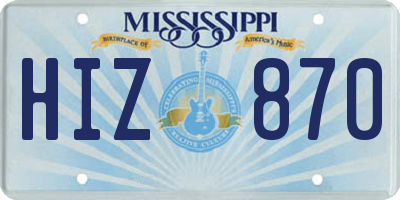 MS license plate HIZ870