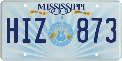 MS license plate HIZ873