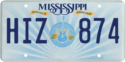 MS license plate HIZ874