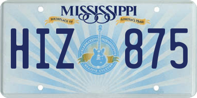 MS license plate HIZ875