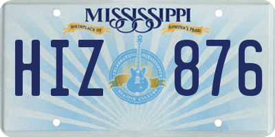 MS license plate HIZ876