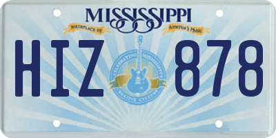 MS license plate HIZ878