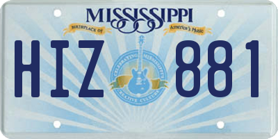 MS license plate HIZ881