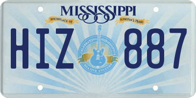 MS license plate HIZ887