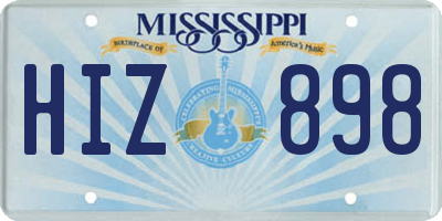MS license plate HIZ898