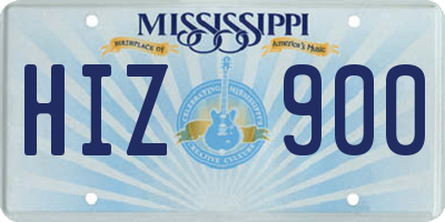MS license plate HIZ900