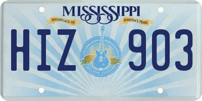 MS license plate HIZ903