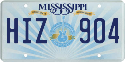 MS license plate HIZ904