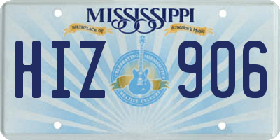 MS license plate HIZ906