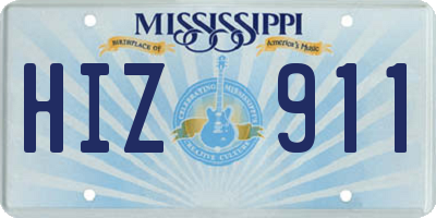 MS license plate HIZ911