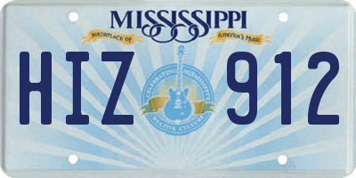 MS license plate HIZ912