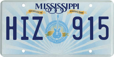 MS license plate HIZ915