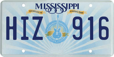 MS license plate HIZ916