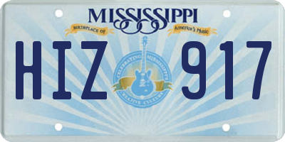 MS license plate HIZ917