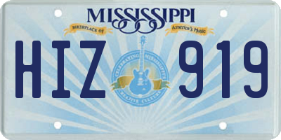 MS license plate HIZ919