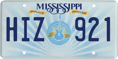 MS license plate HIZ921