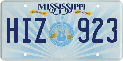 MS license plate HIZ923