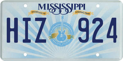 MS license plate HIZ924