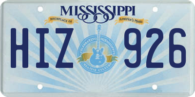 MS license plate HIZ926